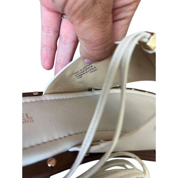 NWOT MICHAEL KORS JAGGER STUDDED STAPPY TIE SANDALS WOMENS SIZE 9.5‎ - Picture 8 of 9